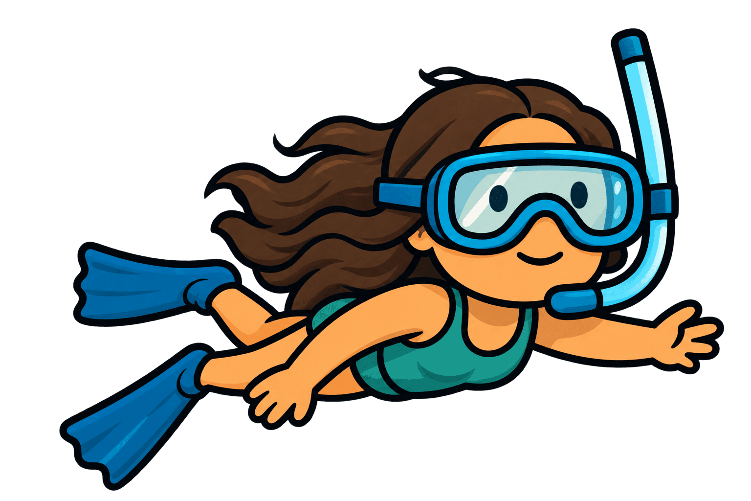 Aqua exploring underwater